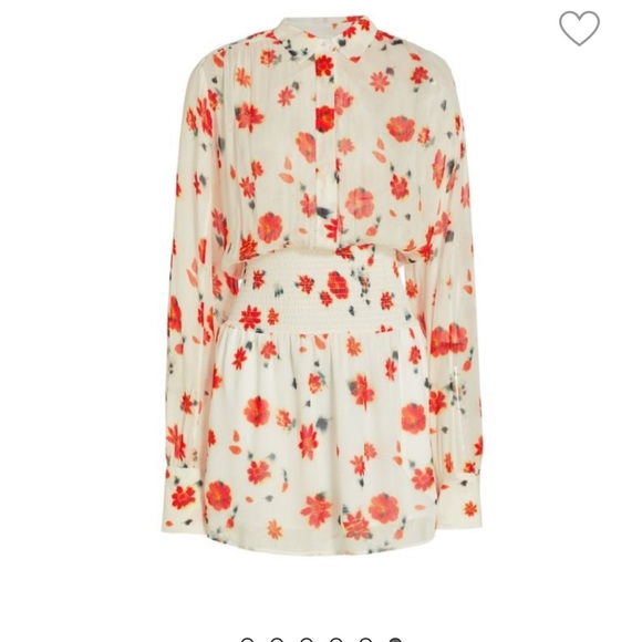 NWOT rag & bone XS Bailey Floral Smocked Dress - Picture 3 of 8